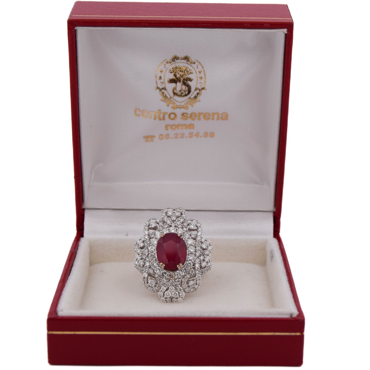 Bague contemporaine en or 18k rubis et diamants       AN65 (00239)-photo-3