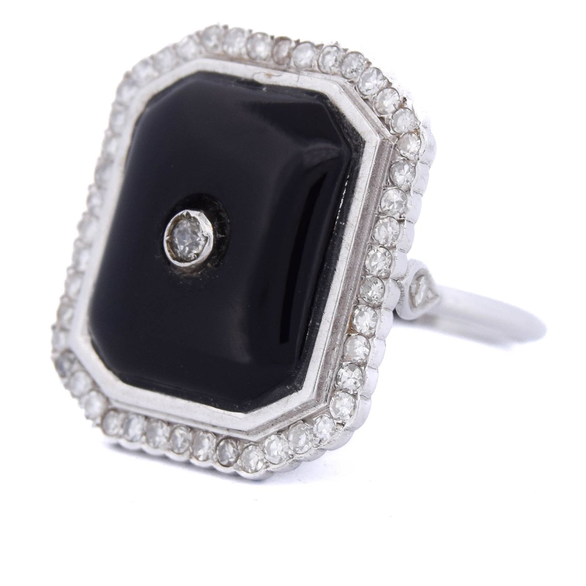Bague or 18k onyx et diamants      AN48 (00519)-photo-2