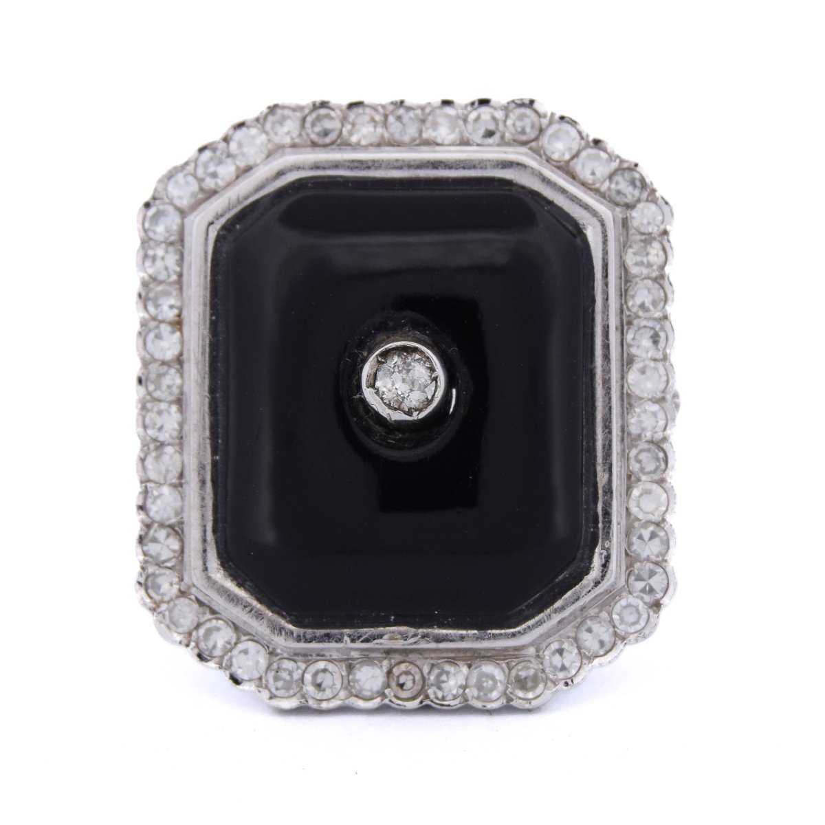 Bague or 18k onyx et diamants      AN48 (00519)-photo-3