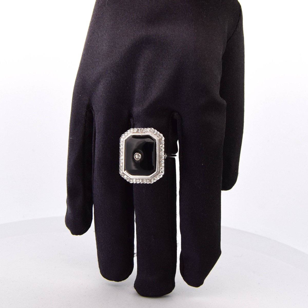 Bague or 18k onyx et diamants      AN48 (00519)-photo-1