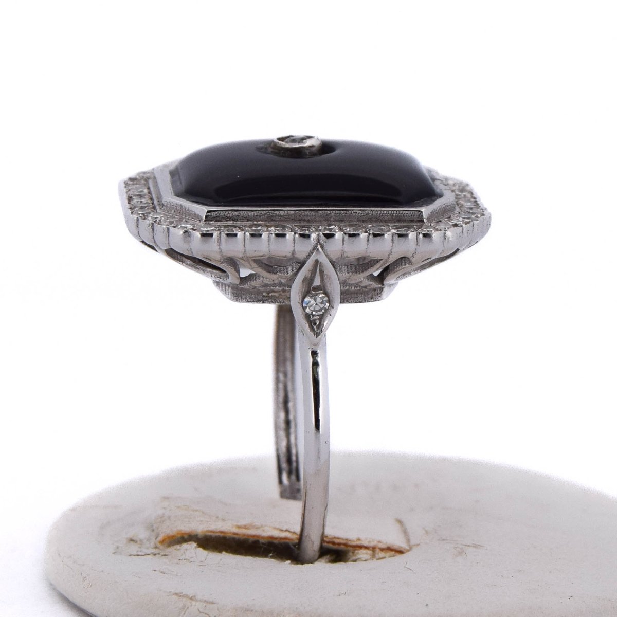 Bague or 18k onyx et diamants      AN48 (00519)-photo-3