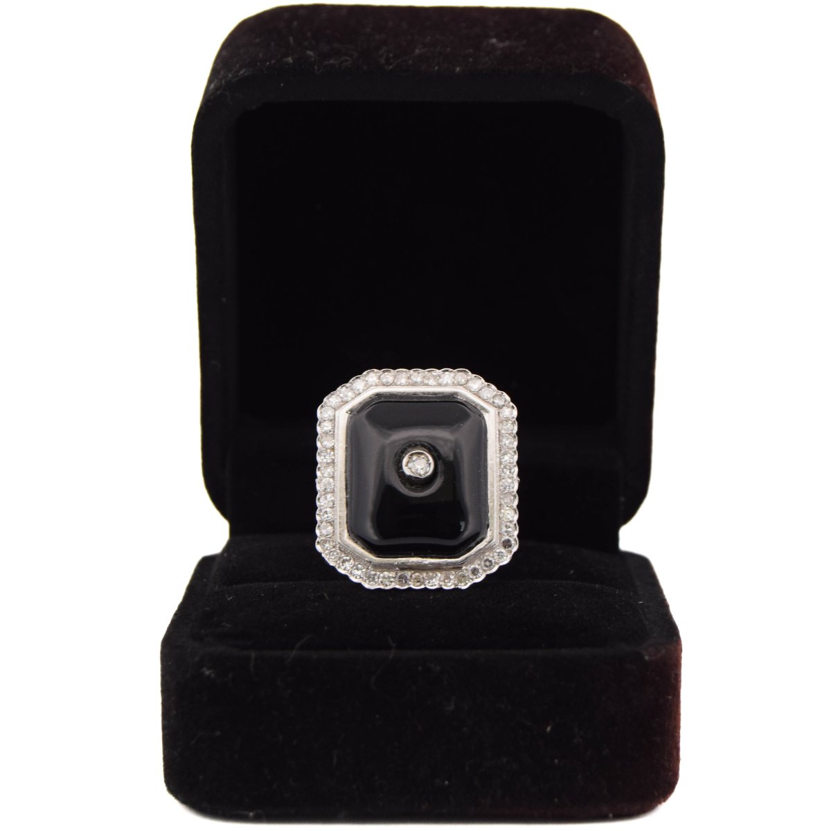 Bague or 18k onyx et diamants      AN48 (00519)-photo-4