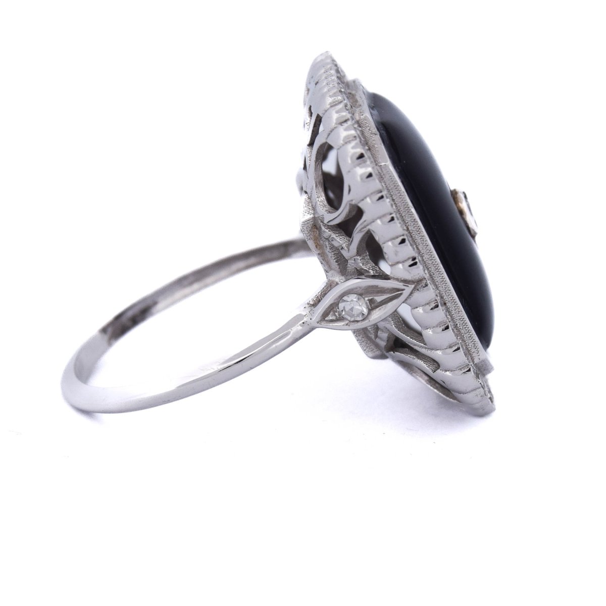 Bague or 18k onyx et diamants      AN48 (00519)-photo-6