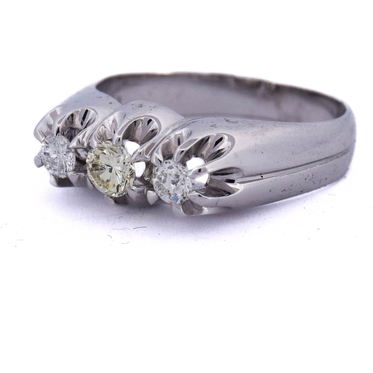 Bague or 18k diamants taille ancienne   AN244 (0579)-photo-2