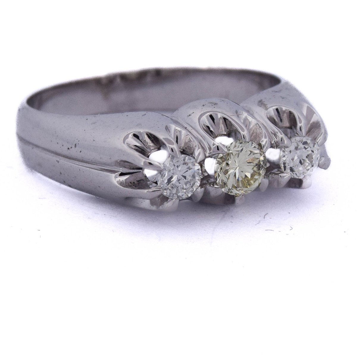 Bague or 18k diamants taille ancienne   AN244 (0579)-photo-4