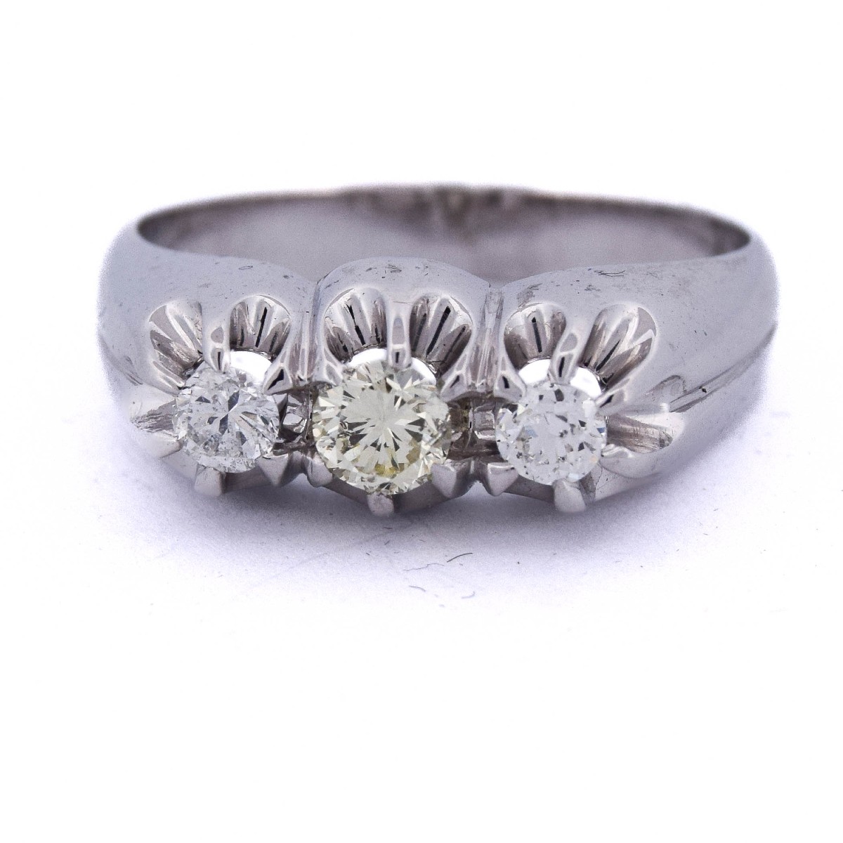 Bague or 18k diamants taille ancienne   AN244 (0579)