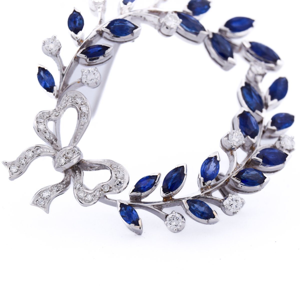 Broche or 18k saphirs et diamants   SP9 116-29 (00029)-photo-2