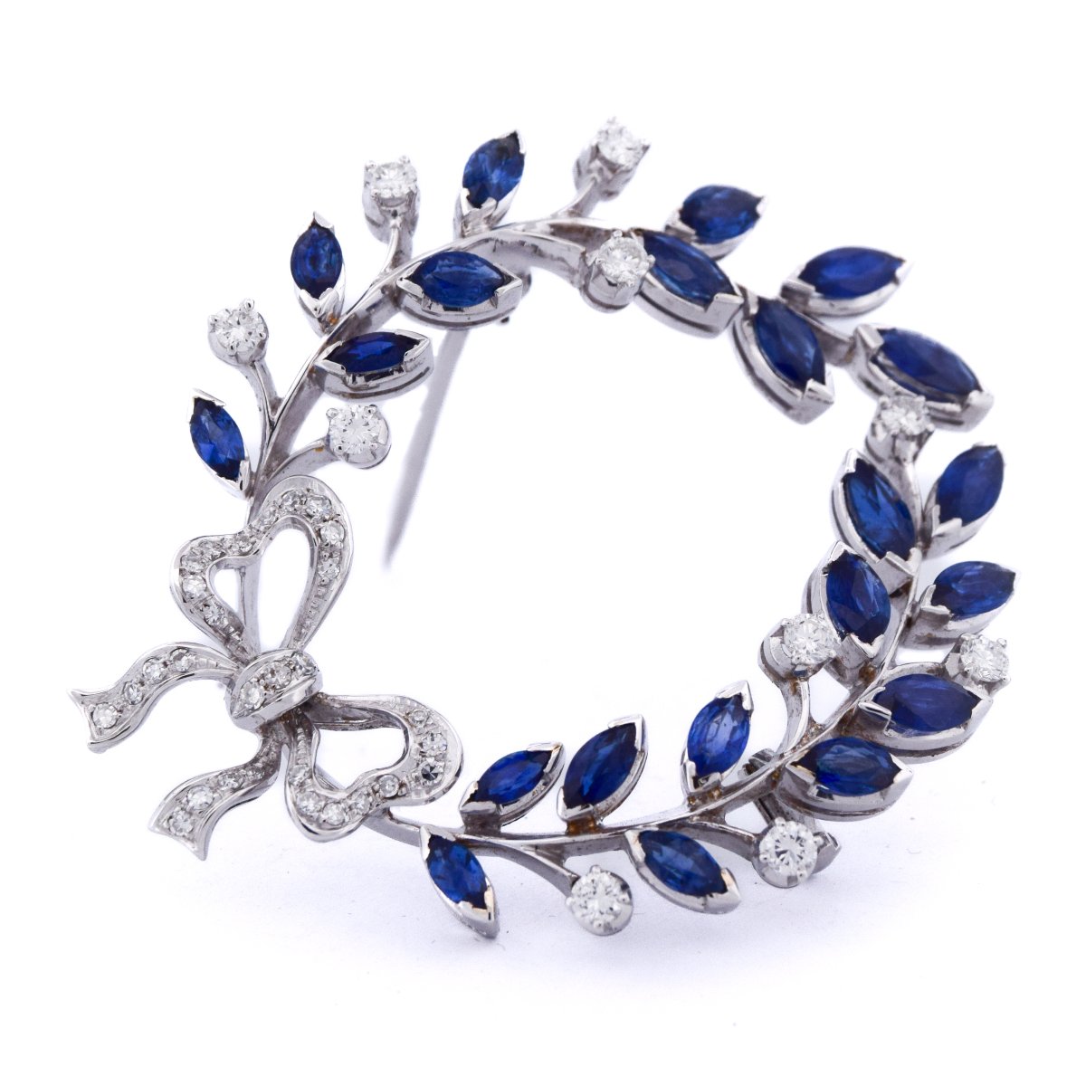 Broche or 18k saphirs et diamants   SP9 116-29 (00029)-photo-4