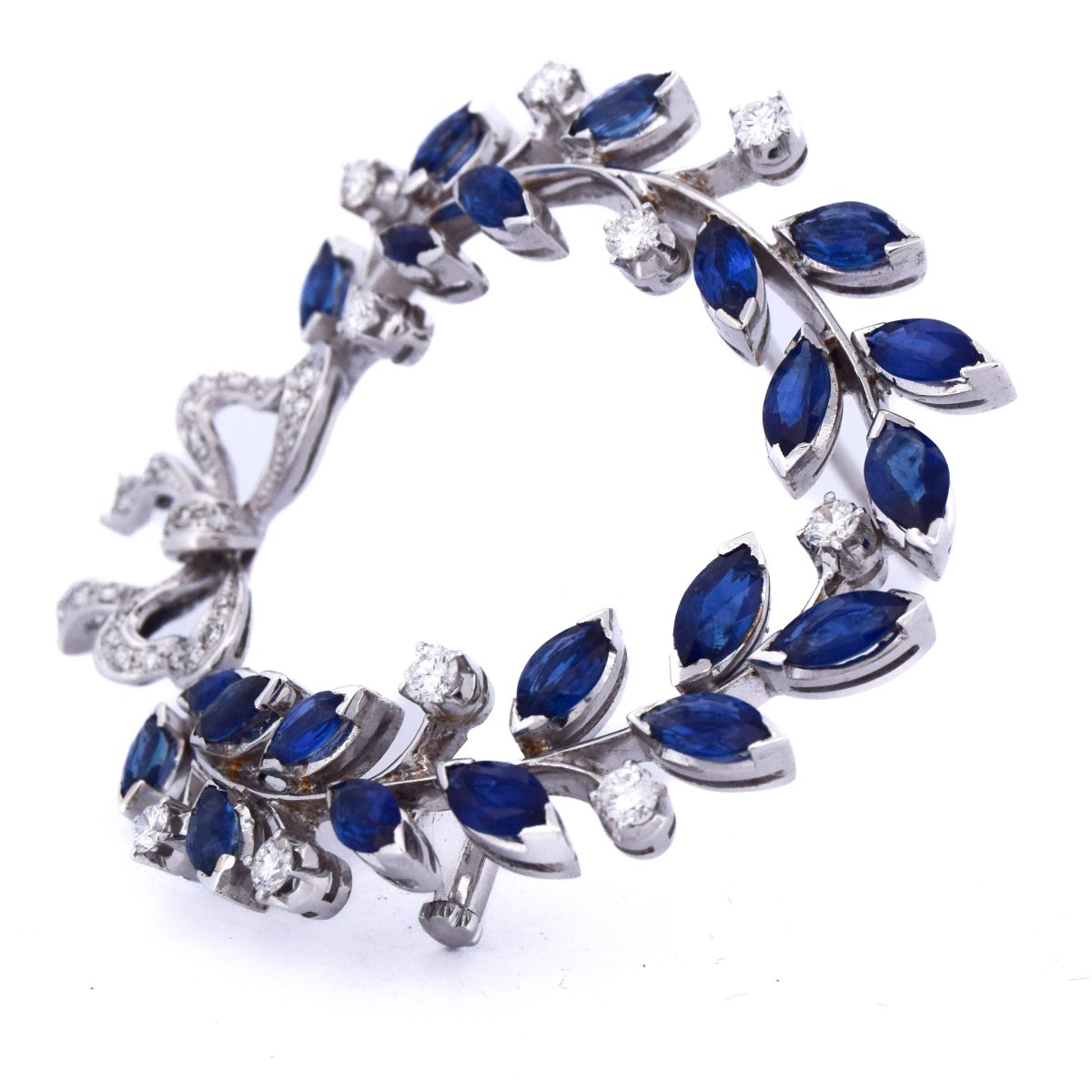 Broche or 18k saphirs et diamants   SP9 116-29 (00029)-photo-1