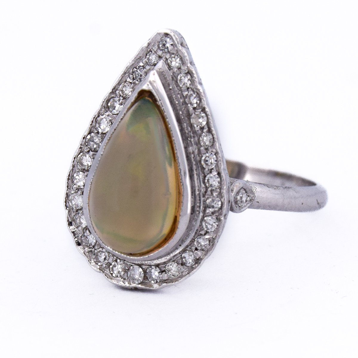 18k Gold Opal And Diamond Ring  An100 (0069) -photo-2