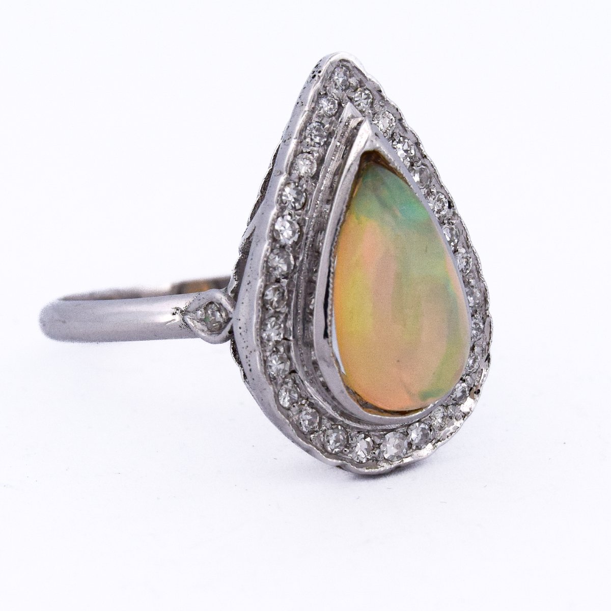 18k Gold Opal And Diamond Ring  An100 (0069) -photo-4