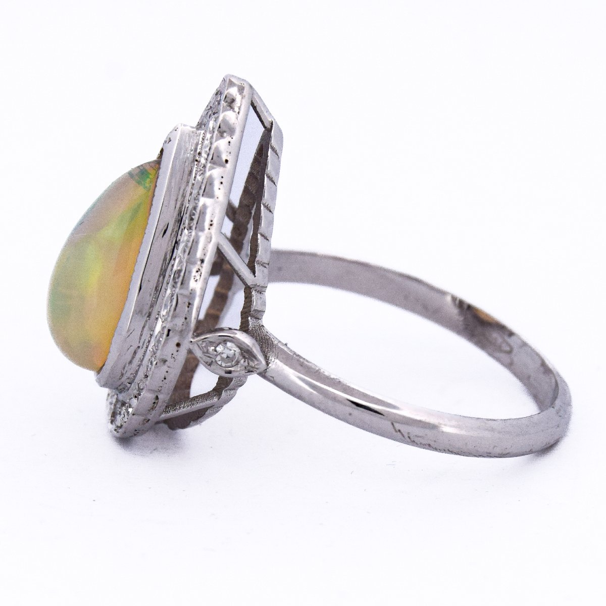 18k Gold Opal And Diamond Ring  An100 (0069) -photo-4
