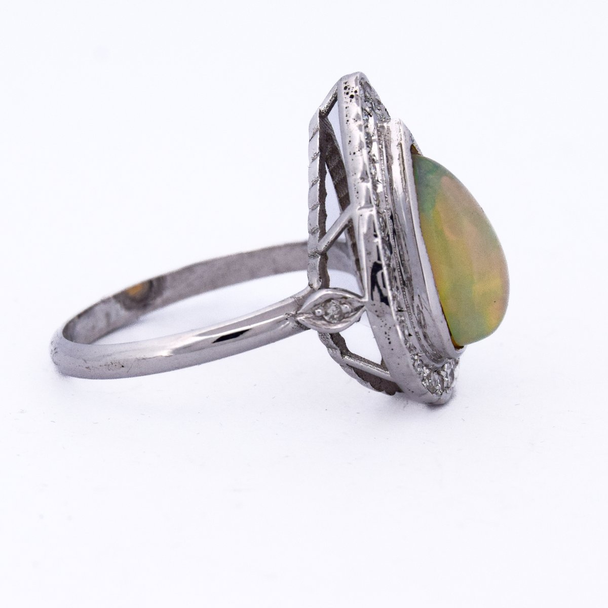 18k Gold Opal And Diamond Ring  An100 (0069) -photo-5