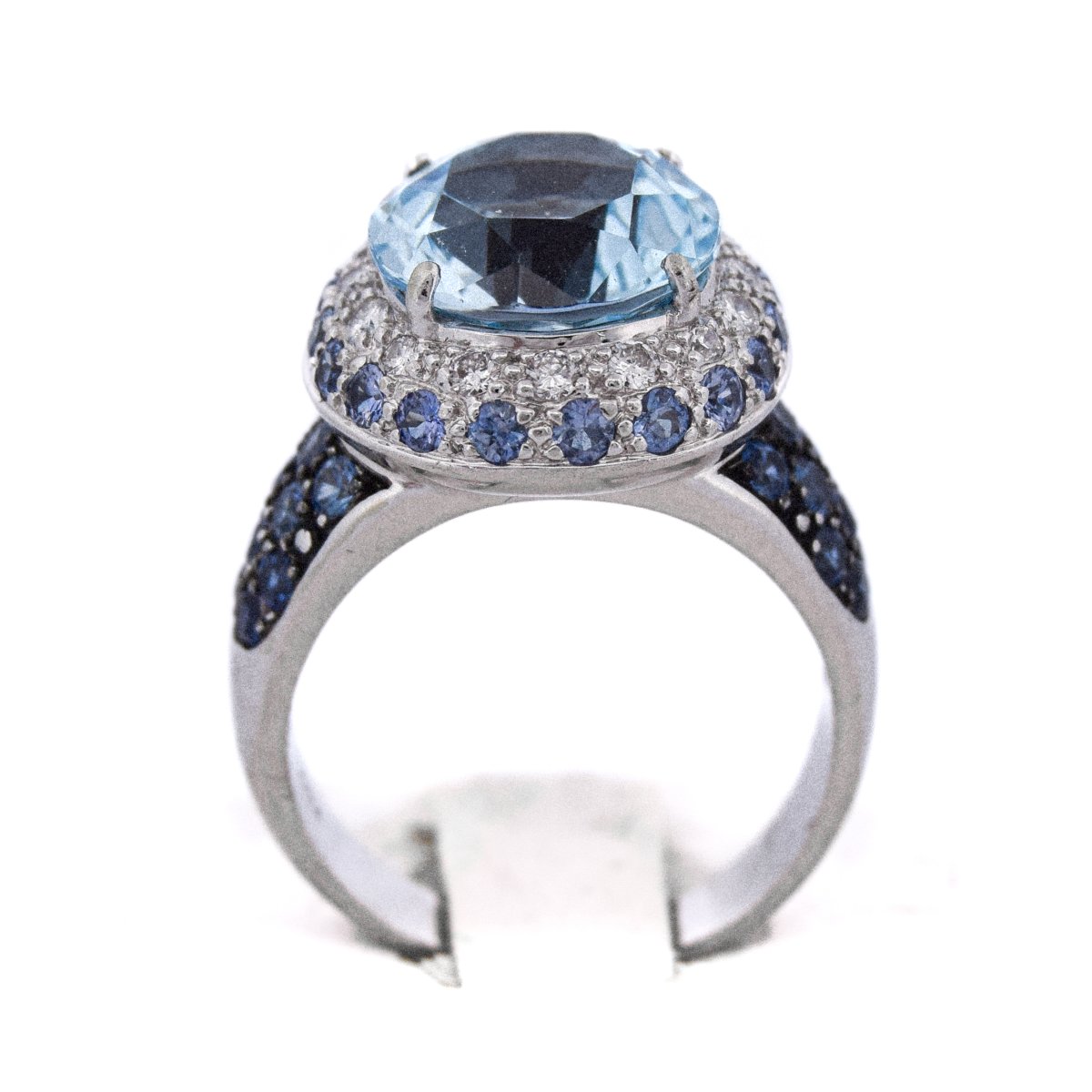 18k Gold Topaz Sapphire Diamond Ring   An421 (00619)-photo-2