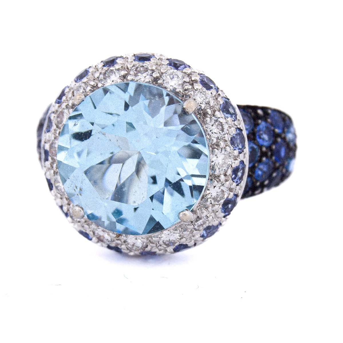 18k Gold Topaz Sapphire Diamond Ring   An421 (00619)-photo-1