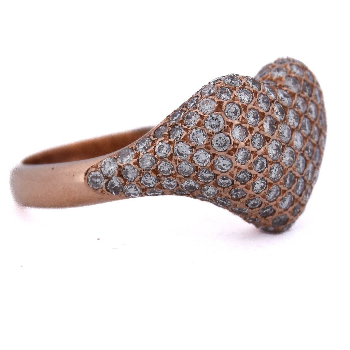 Rose Gold Diamond Heart Ring   An52 (0099)-photo-3