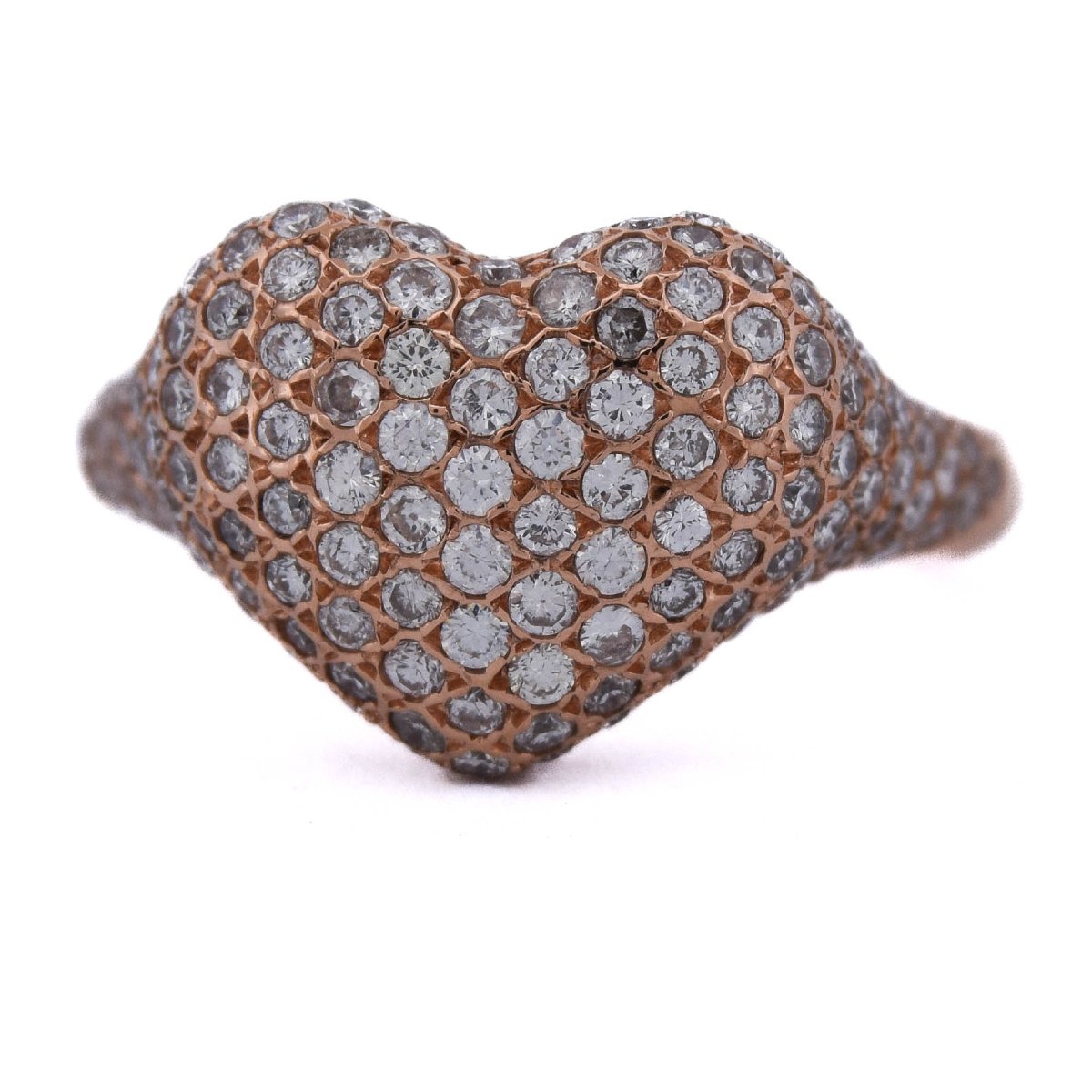 Rose Gold Diamond Heart Ring   An52 (0099)-photo-6