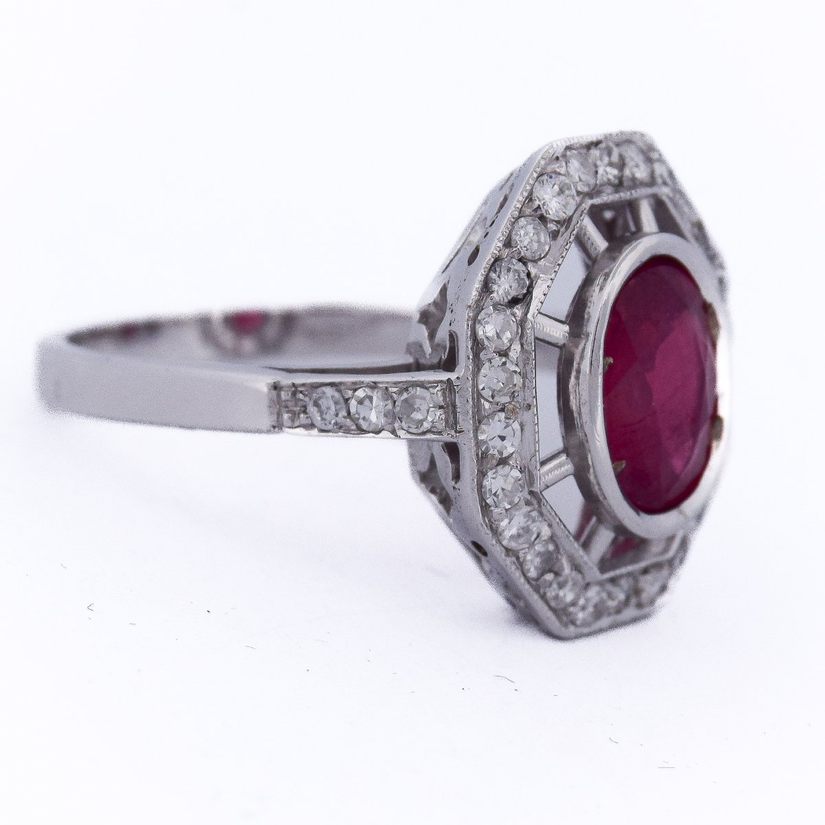 Bague Art Déco rubis diamants  AN107 (0589)-photo-2