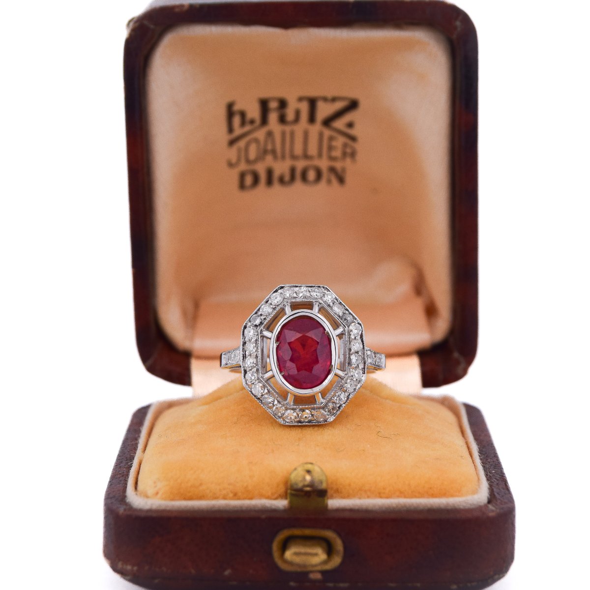 Bague Art Déco rubis diamants  AN107 (0589)-photo-1