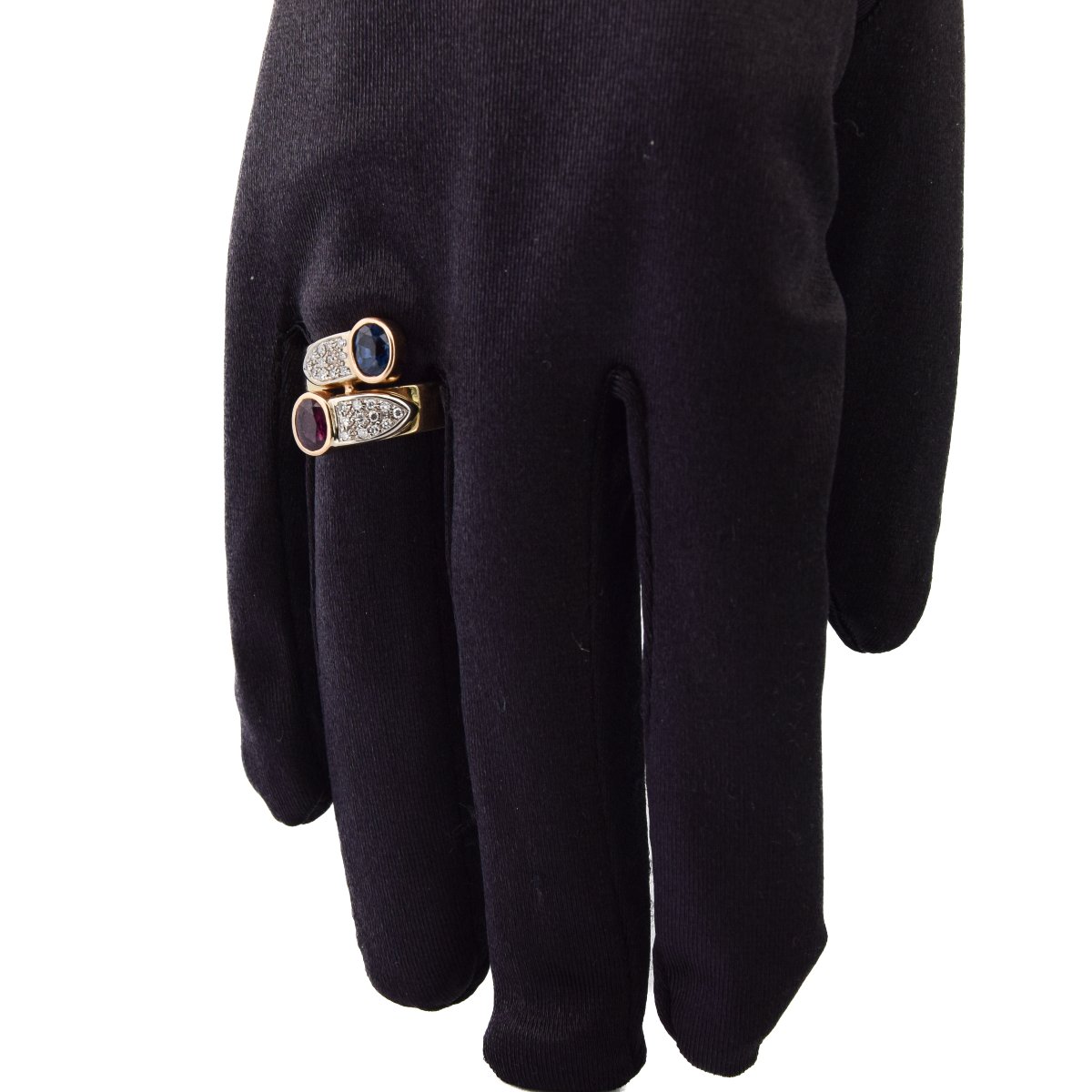 Vintage 18k Gold Ruby Sapphire Diamond Ring  An24 112-103 (00019)-photo-2