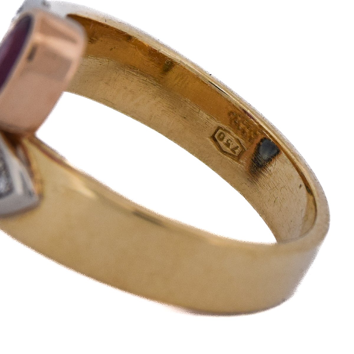 Vintage 18k Gold Ruby Sapphire Diamond Ring  An24 112-103 (00019)-photo-3