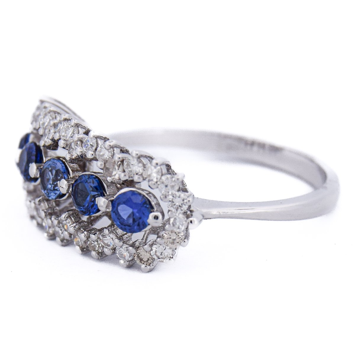 Contemporary 18k White Gold Sapphire Diamond Ring   An384 (5179)-photo-3