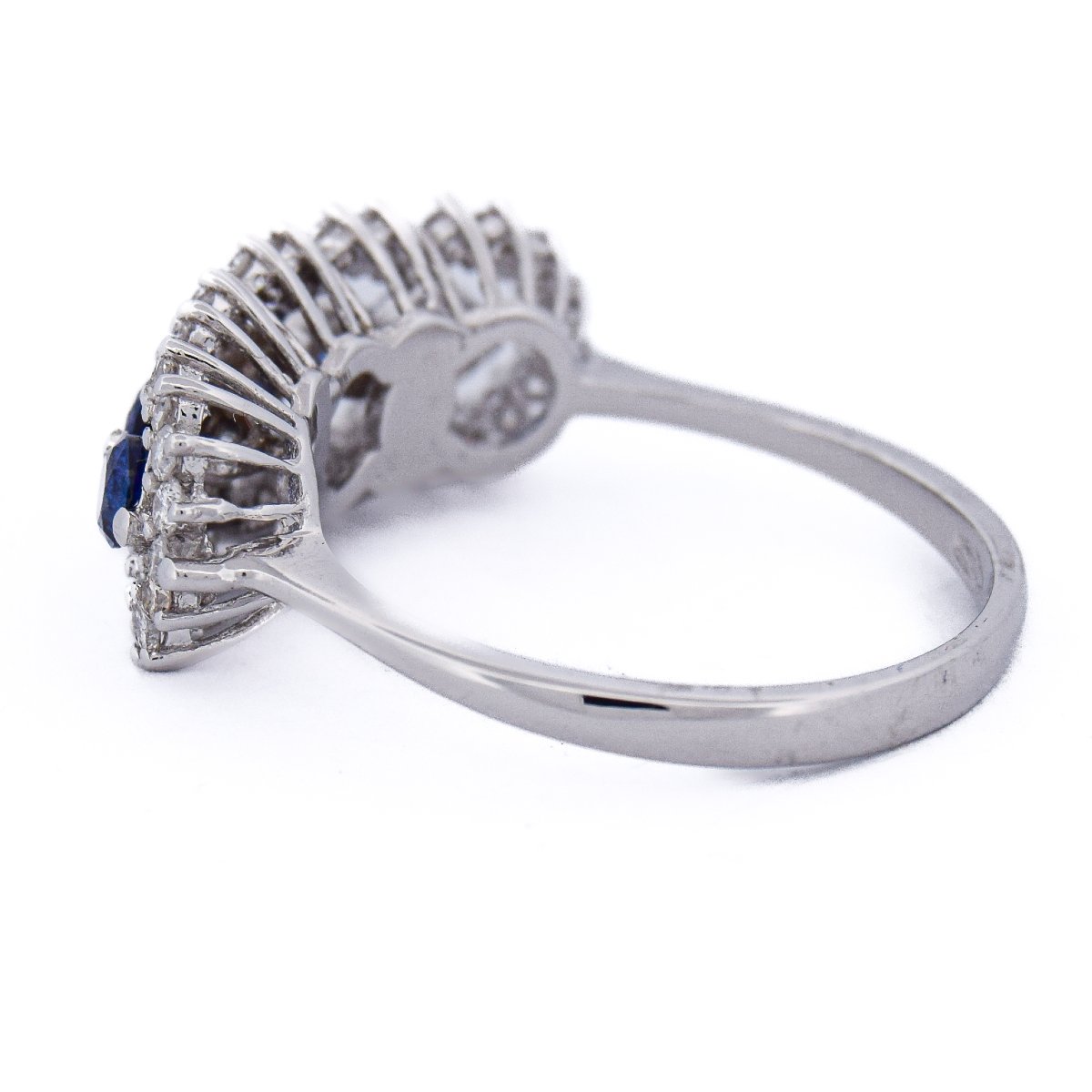 Contemporary 18k White Gold Sapphire Diamond Ring   An384 (5179)-photo-4