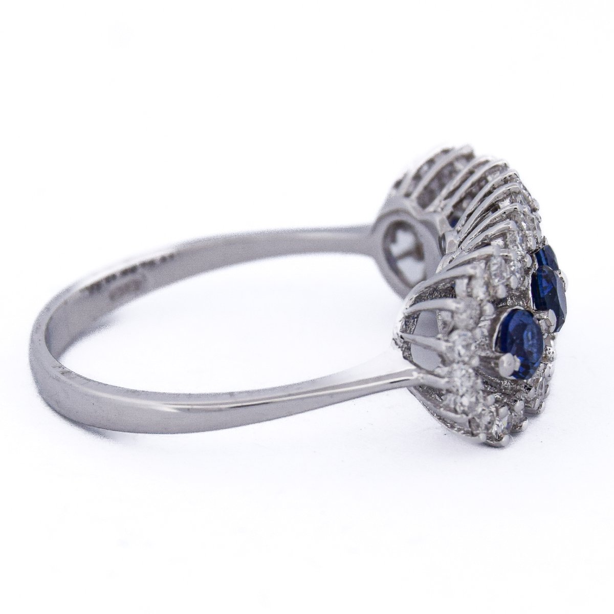 Contemporary 18k White Gold Sapphire Diamond Ring   An384 (5179)-photo-5