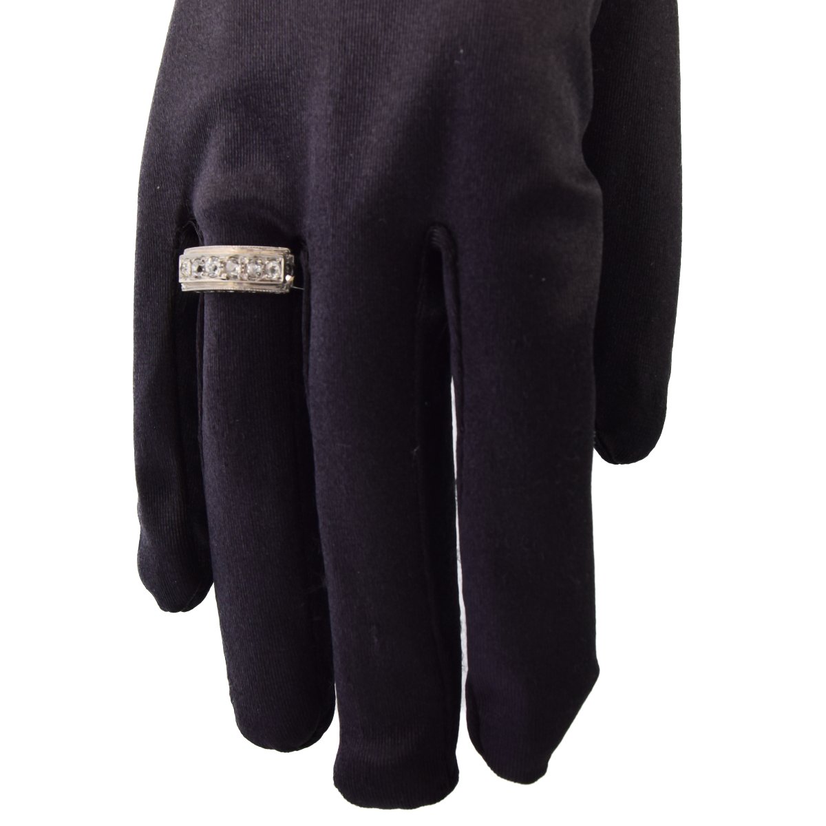 Art Deco 18k White Gold Diamond Ring – Old Mine Cut-photo-1