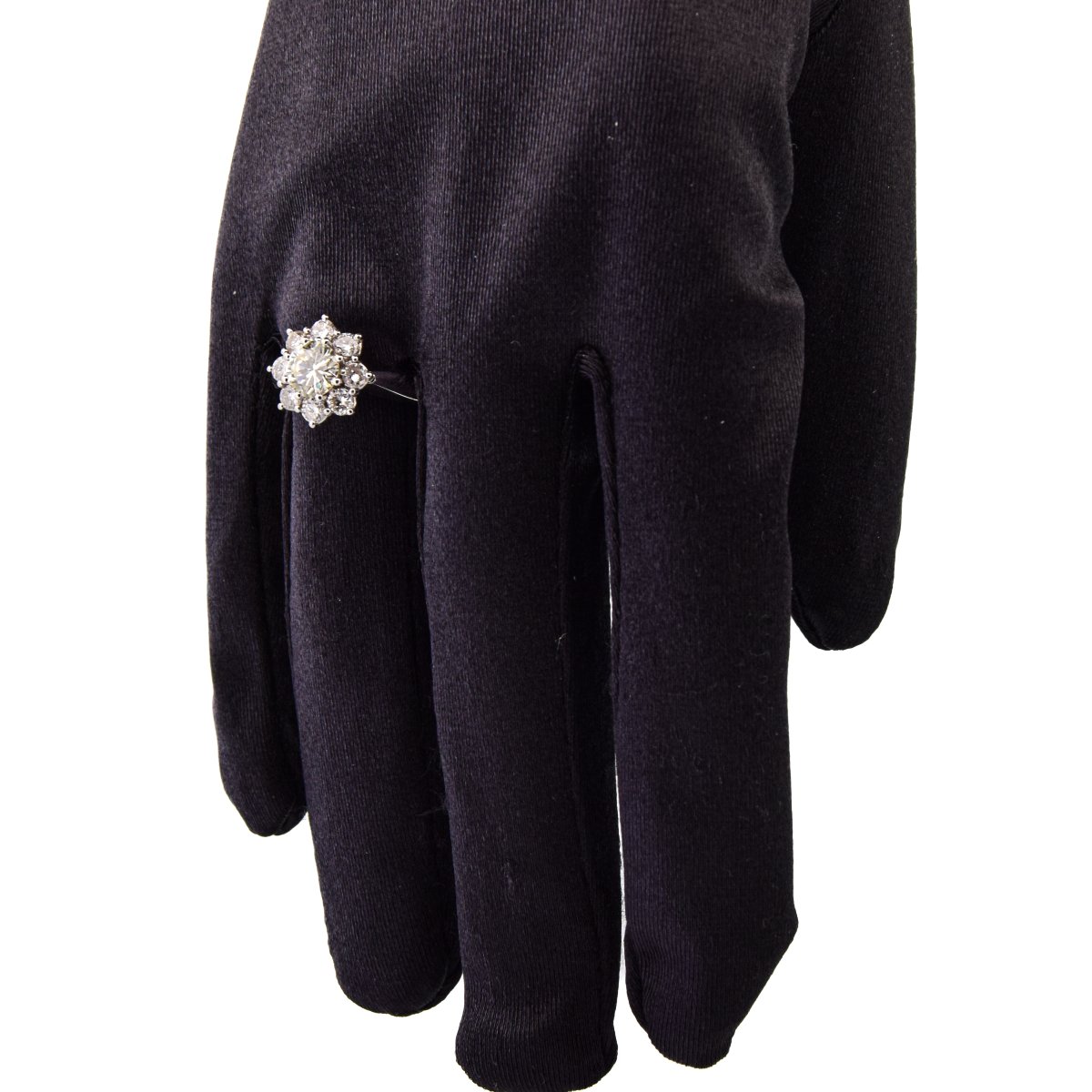 Vintage 18k White Gold Diamond Cluster Ring   An375 (00329)-photo-2