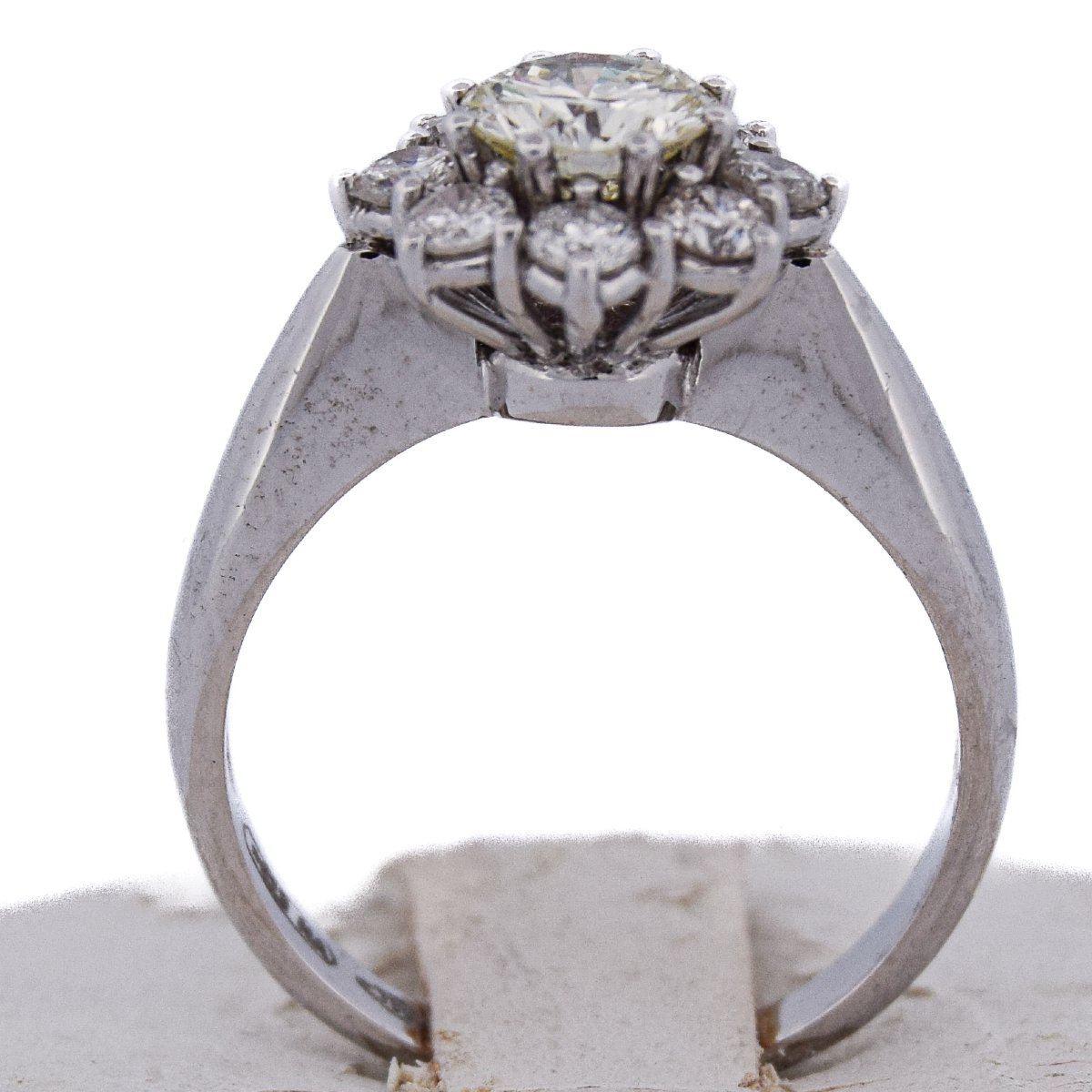 Vintage 18k White Gold Diamond Cluster Ring   An375 (00329)-photo-1