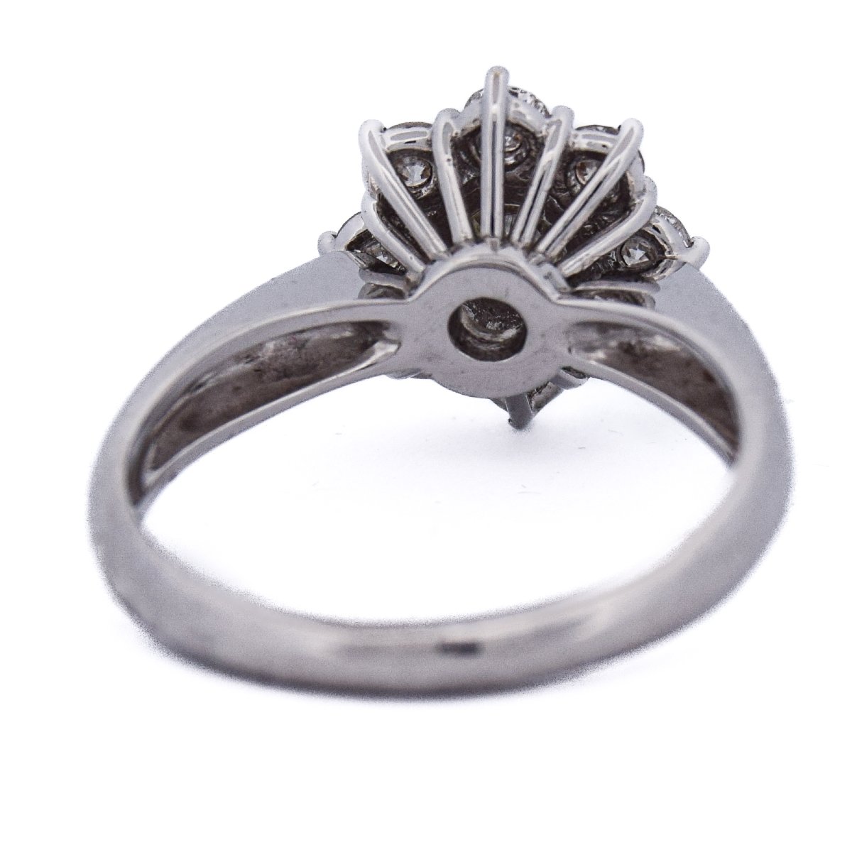 Vintage 18k White Gold Diamond Cluster Ring   An375 (00329)-photo-6