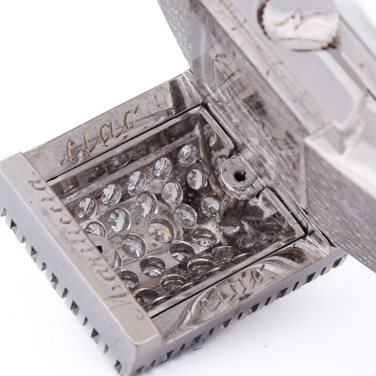 Vintage 18k White Gold Diamond Bracelet Watch-photo-2