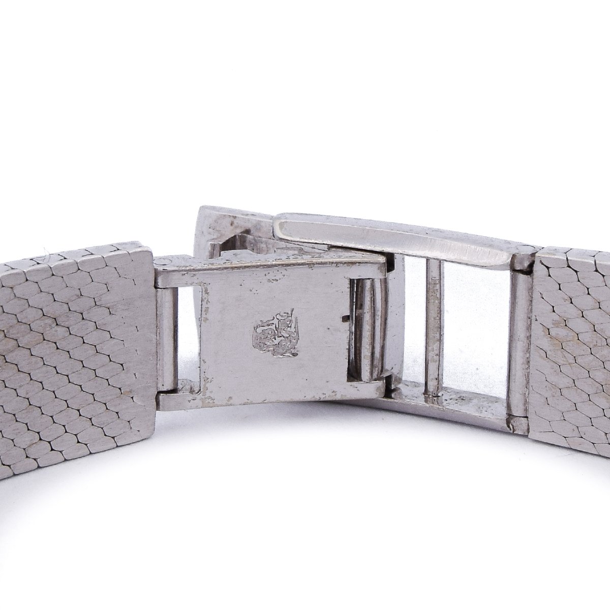 Vintage 18k White Gold Diamond Bracelet Watch-photo-3