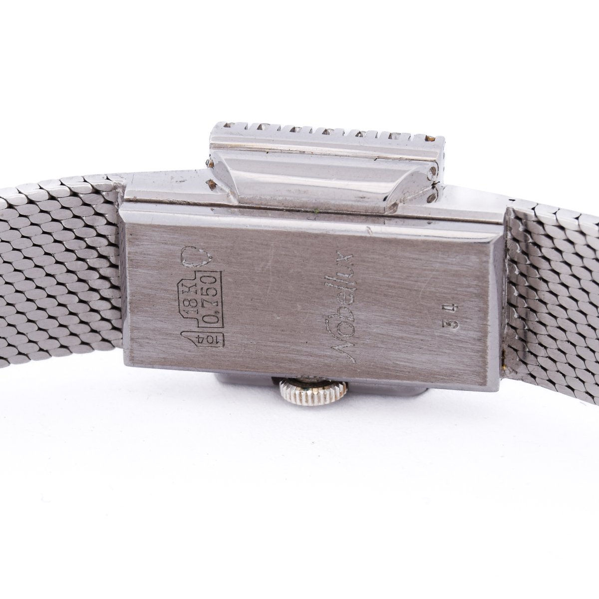 Vintage 18k White Gold Diamond Bracelet Watch-photo-5