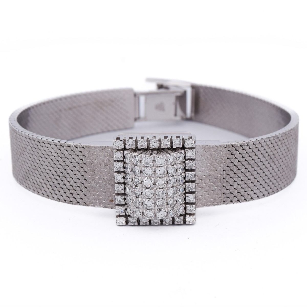 Vintage 18k White Gold Diamond Bracelet Watch