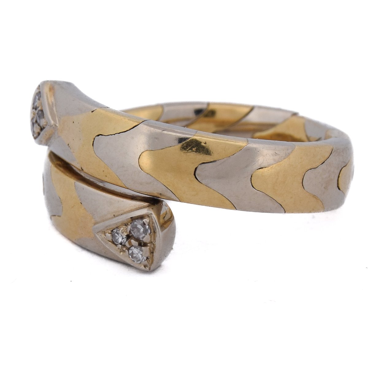 Vintage 18k Two-tone Gold Diamond Wrap Ring   An230 112-253 (0889)-photo-2