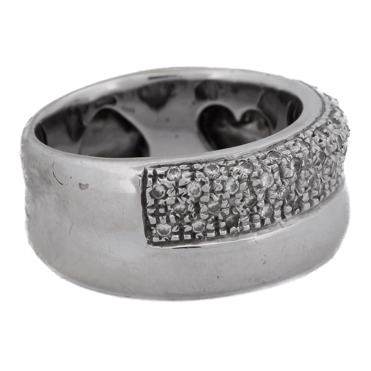 Vintage 18k White Gold Diamond Pavé Band Ring    An133 112-194 (05919)-photo-2