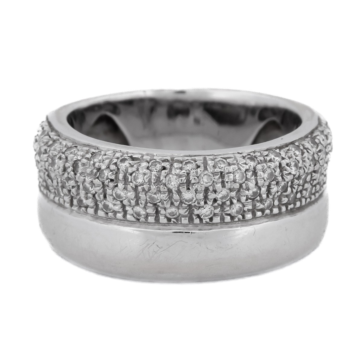 Vintage 18k White Gold Diamond Pavé Band Ring    An133 112-194 (05919)