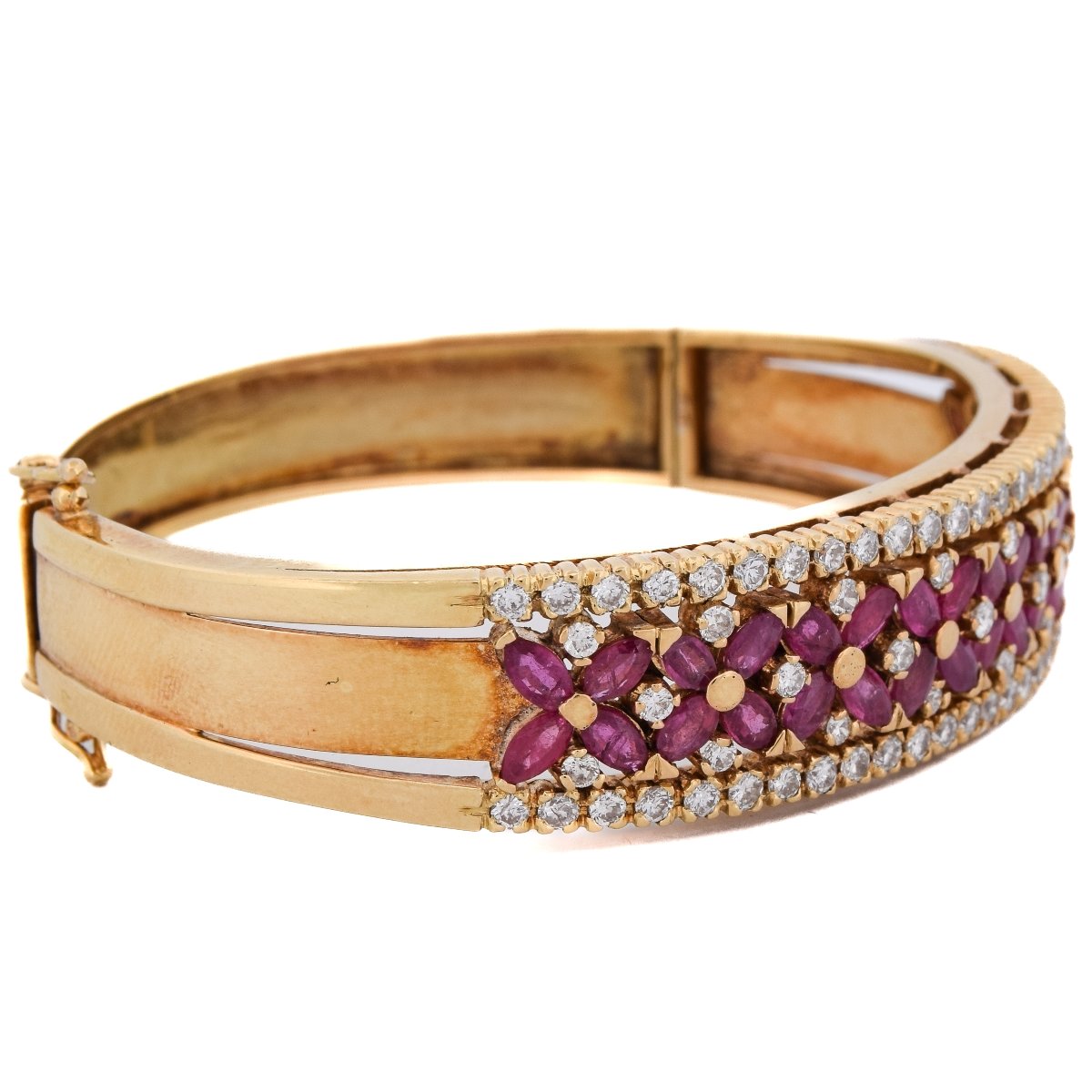 18k Gold Diamond Ruby Bracelet   Br26 114-29 (05259)-photo-2