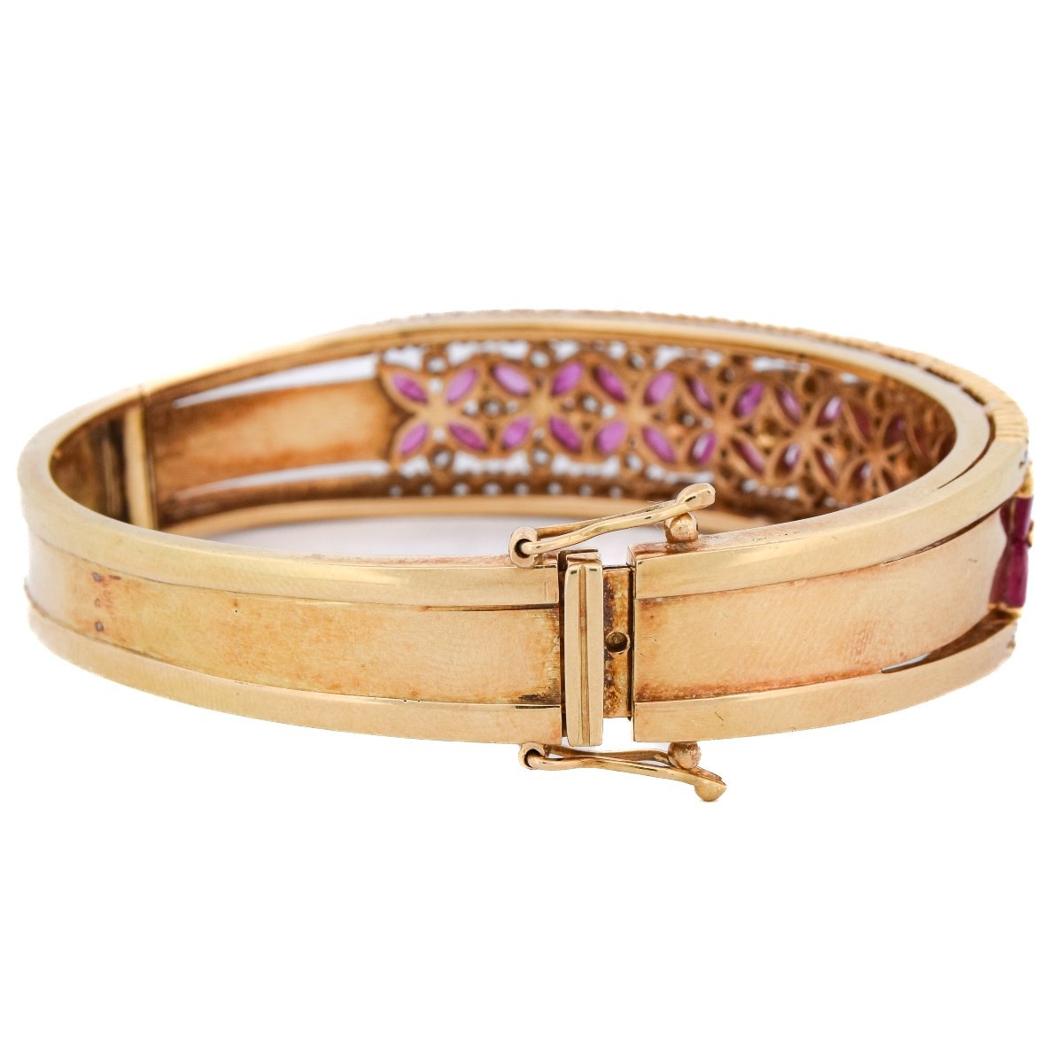 18k Gold Diamond Ruby Bracelet   Br26 114-29 (05259)-photo-3