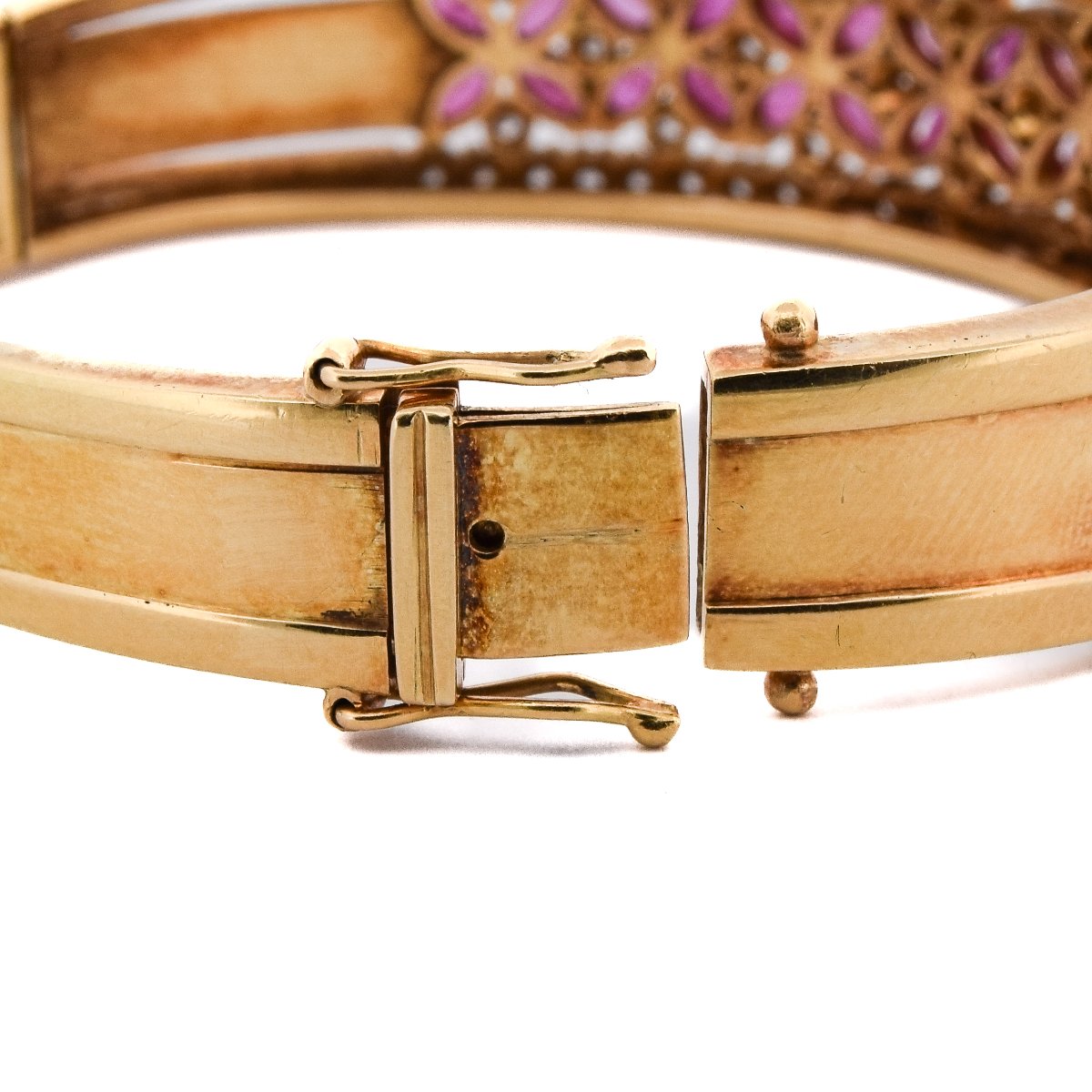 18k Gold Diamond Ruby Bracelet   Br26 114-29 (05259)-photo-4