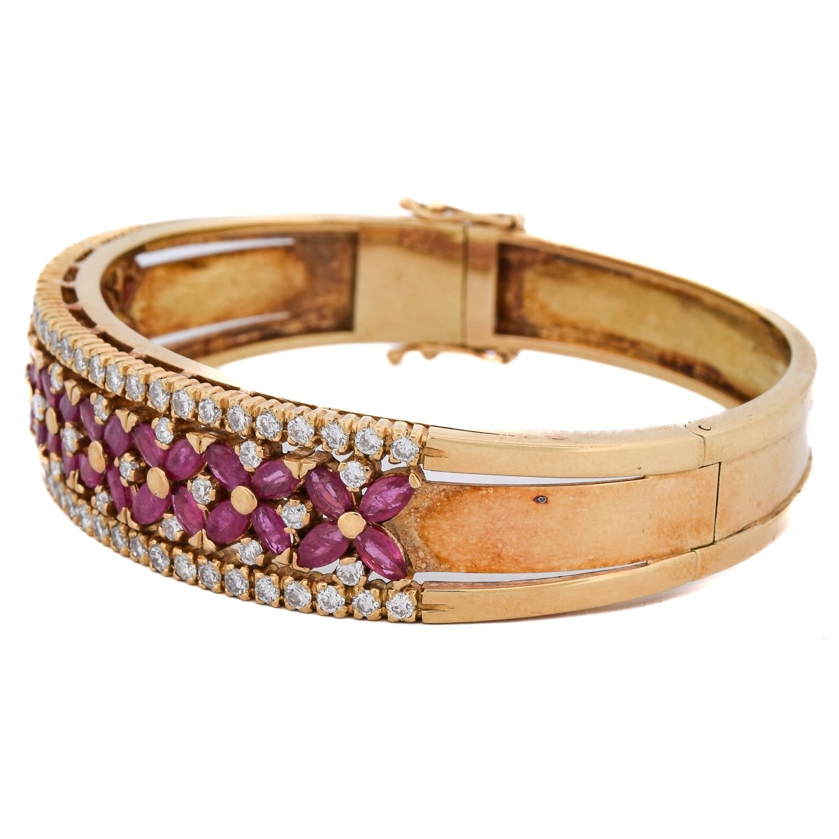 18k Gold Diamond Ruby Bracelet   Br26 114-29 (05259)-photo-3