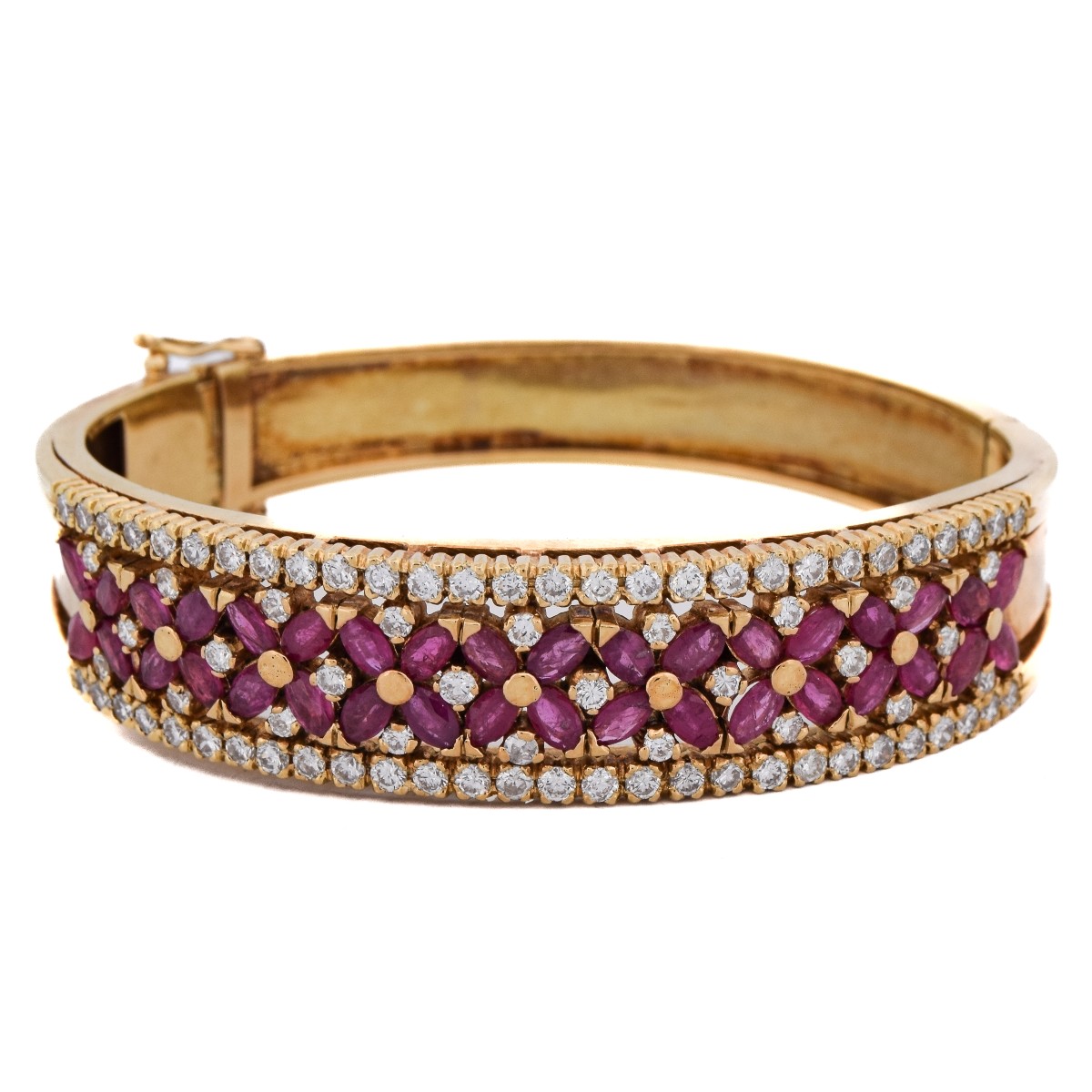 18k Gold Diamond Ruby Bracelet   Br26 114-29 (05259)