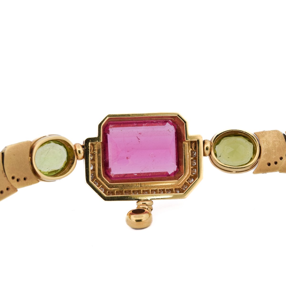 Collier Mancadori Or Jaune 18k Tourmaline Péridots Diamants (CL103)-photo-2