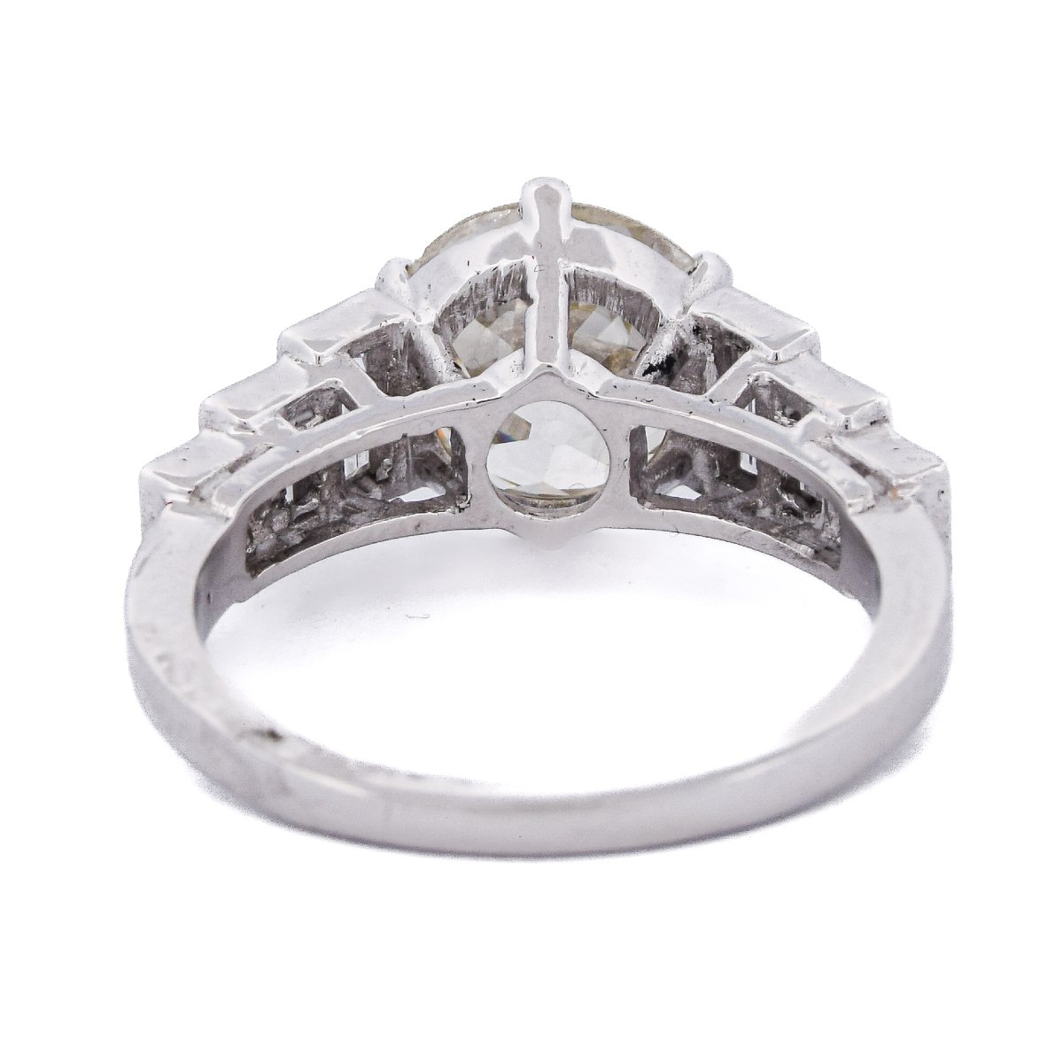 Art Deco Platinum Diamond Ring 3.50 Ct     An607 (002319)-photo-4