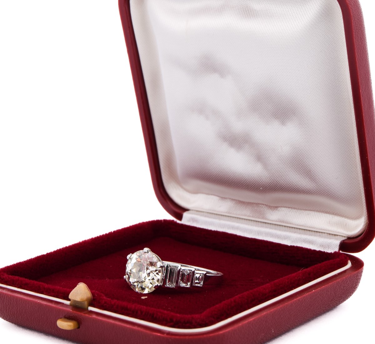 Art Deco Platinum Diamond Ring 3.50 Ct     An607 (002319)-photo-1