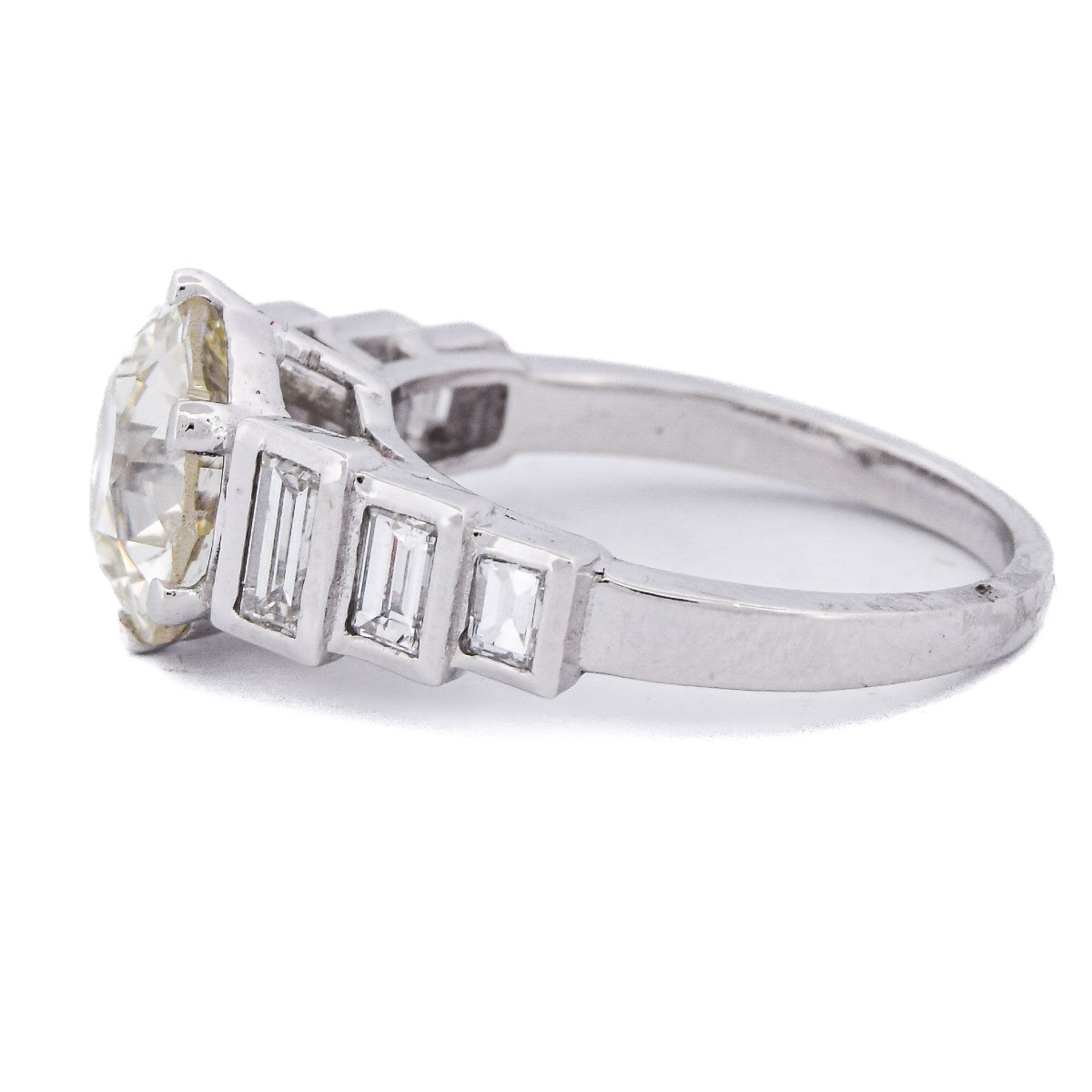 Art Deco Platinum Diamond Ring 3.50 Ct     An607 (002319)-photo-2