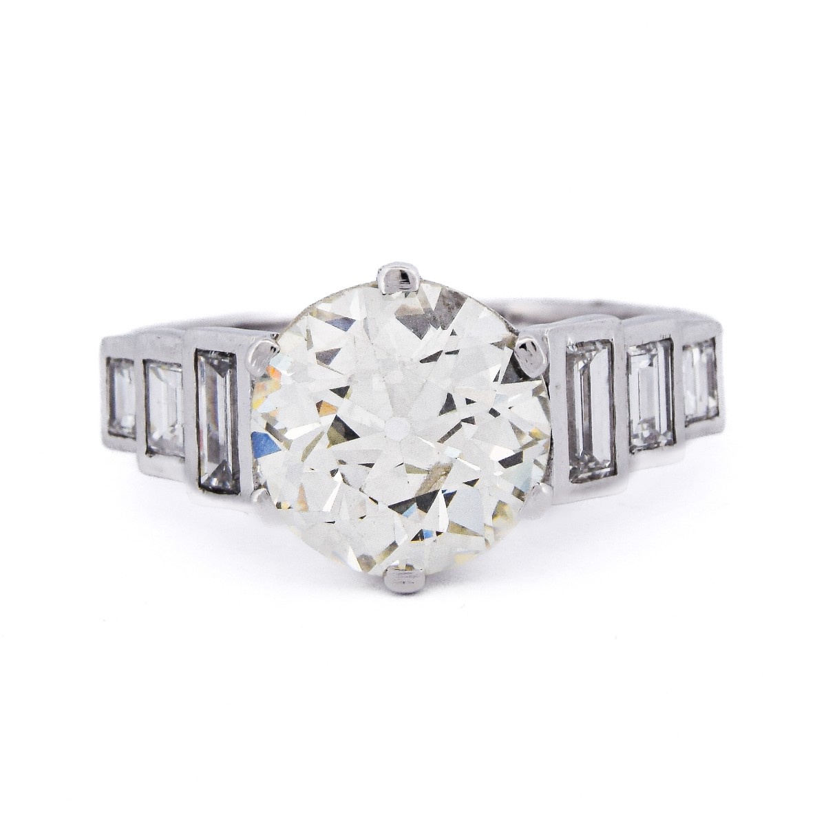 Art Deco Platinum Diamond Ring 3.50 Ct     An607 (002319)