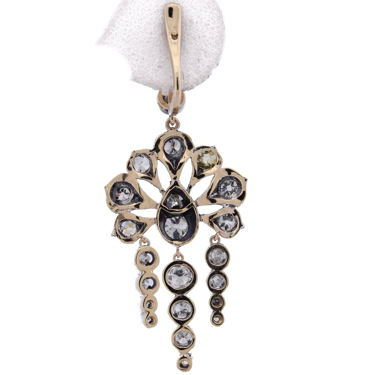 Boucles D’Oreilles Victoriennes Or Argent Diamants  OR233 -photo-3